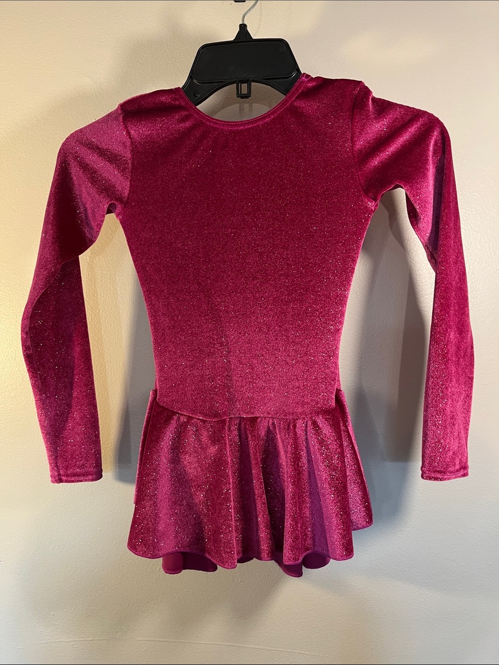 Girls Sparkle Long-Sleeve Dance Dress in Magenta